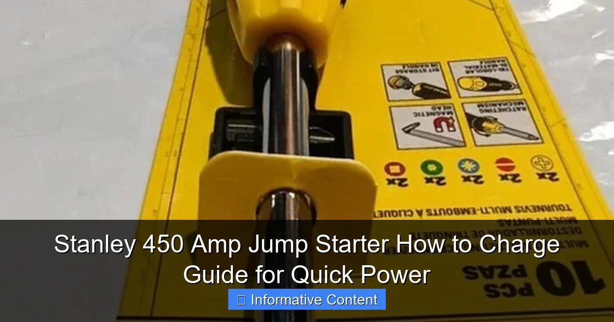 Stanley 450 Amp Jump Starter How to Charge Guide for Quick Power