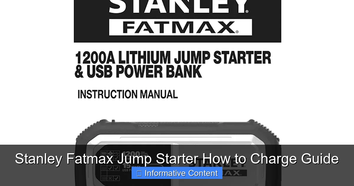Stanley Fatmax Jump Starter How to Charge Guide