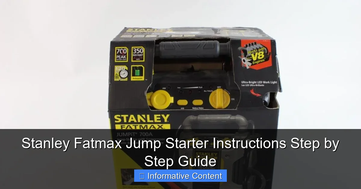 Stanley Fatmax Jump Starter Instructions Step by Step Guide