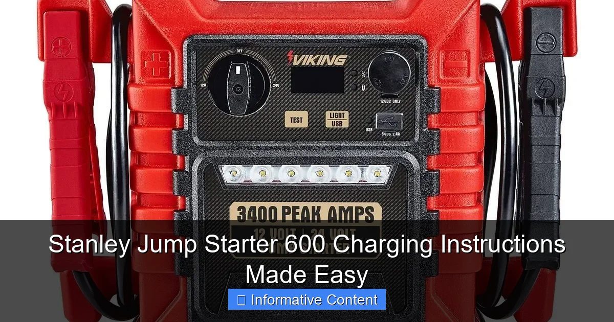 Stanley Jump Starter 600 Charging Instructions Made Easy