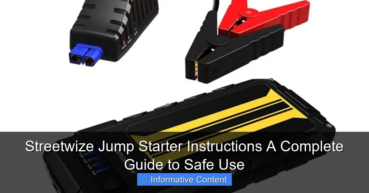 Streetwize Jump Starter Instructions A Complete Guide to Safe Use