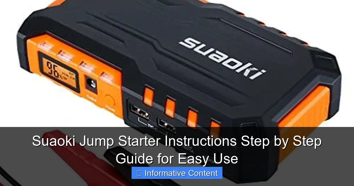 Suaoki Jump Starter Instructions Step by Step Guide for Easy Use