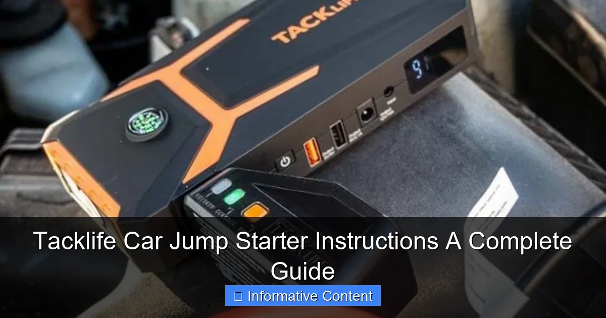 Tacklife Car Jump Starter Instructions A Complete Guide