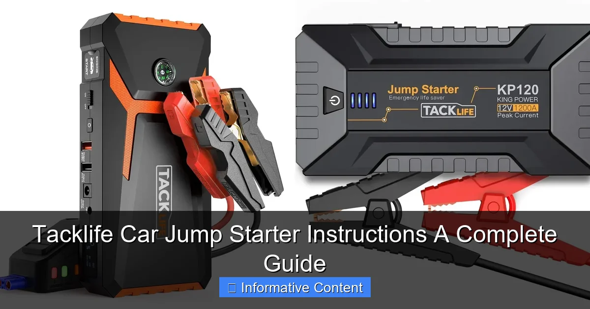 Tacklife Car Jump Starter Instructions A Complete Guide
