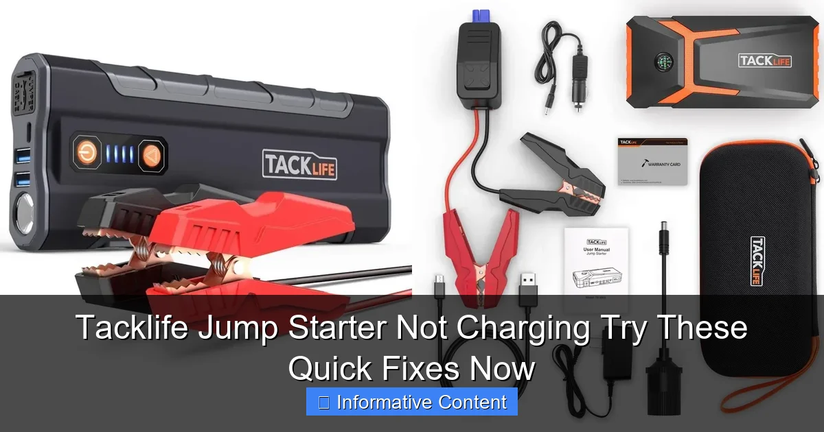 Tacklife Jump Starter Not Charging Try These Quick Fixes Now