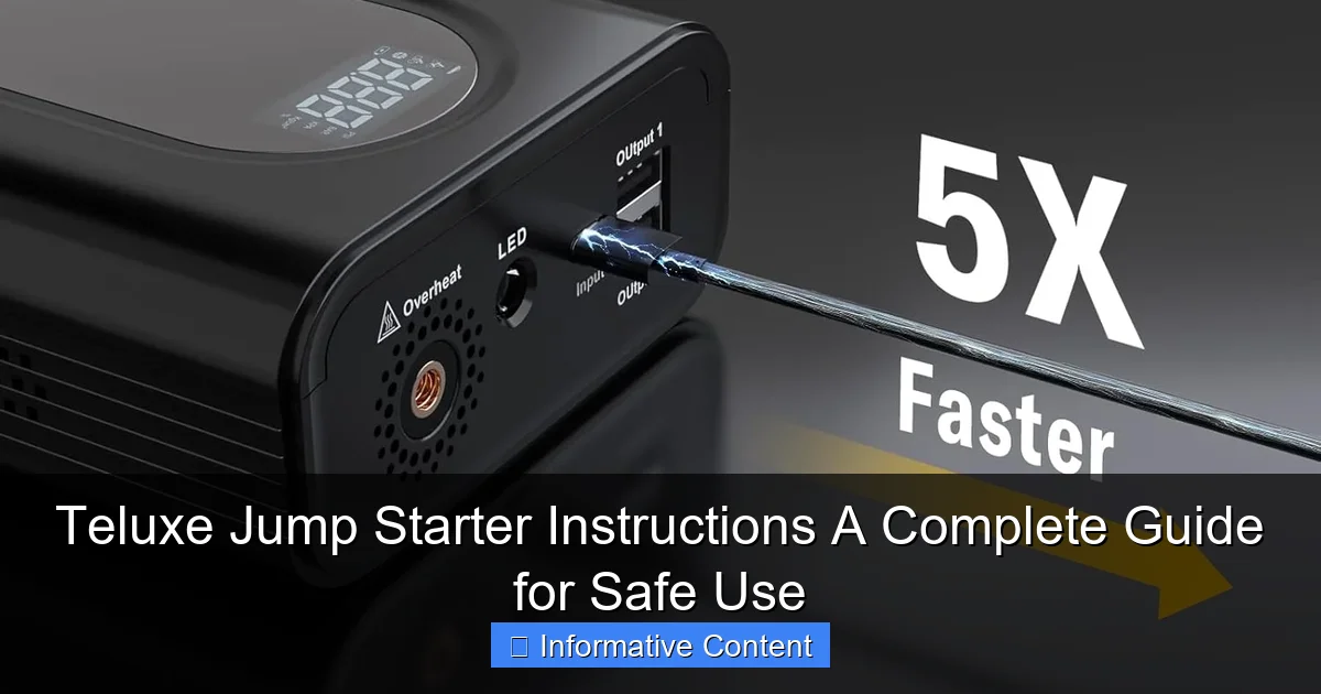Teluxe Jump Starter Instructions A Complete Guide for Safe Use