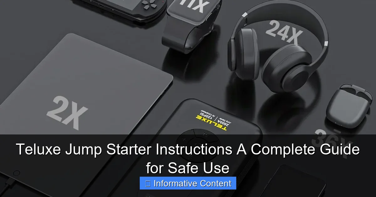 Teluxe Jump Starter Instructions A Complete Guide for Safe Use