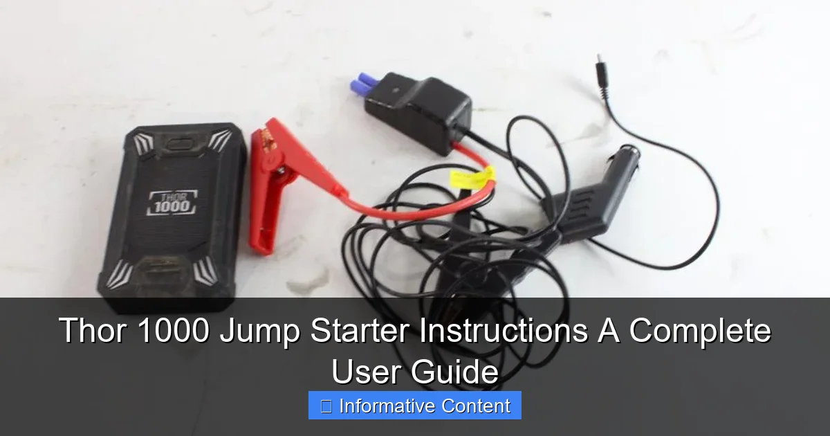 Thor 1000 Jump Starter Instructions A Complete User Guide