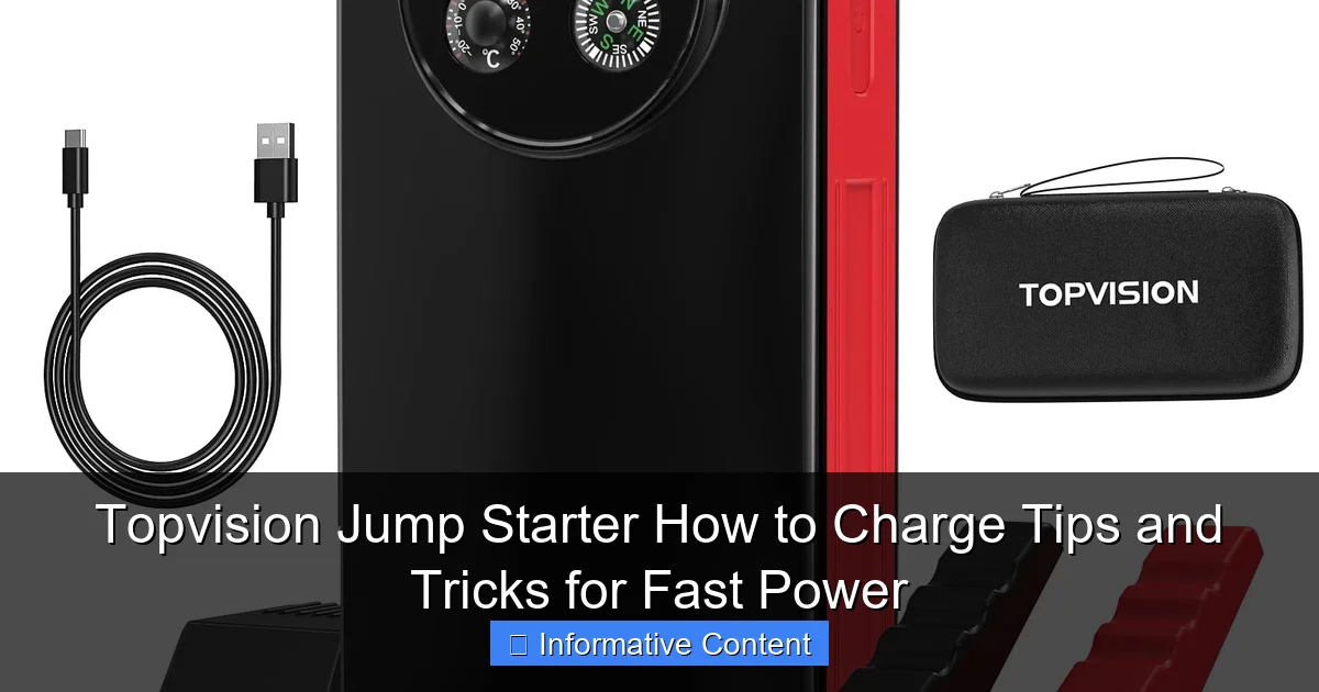 Topvision Jump Starter How to Charge Tips and Tricks for Fast Power