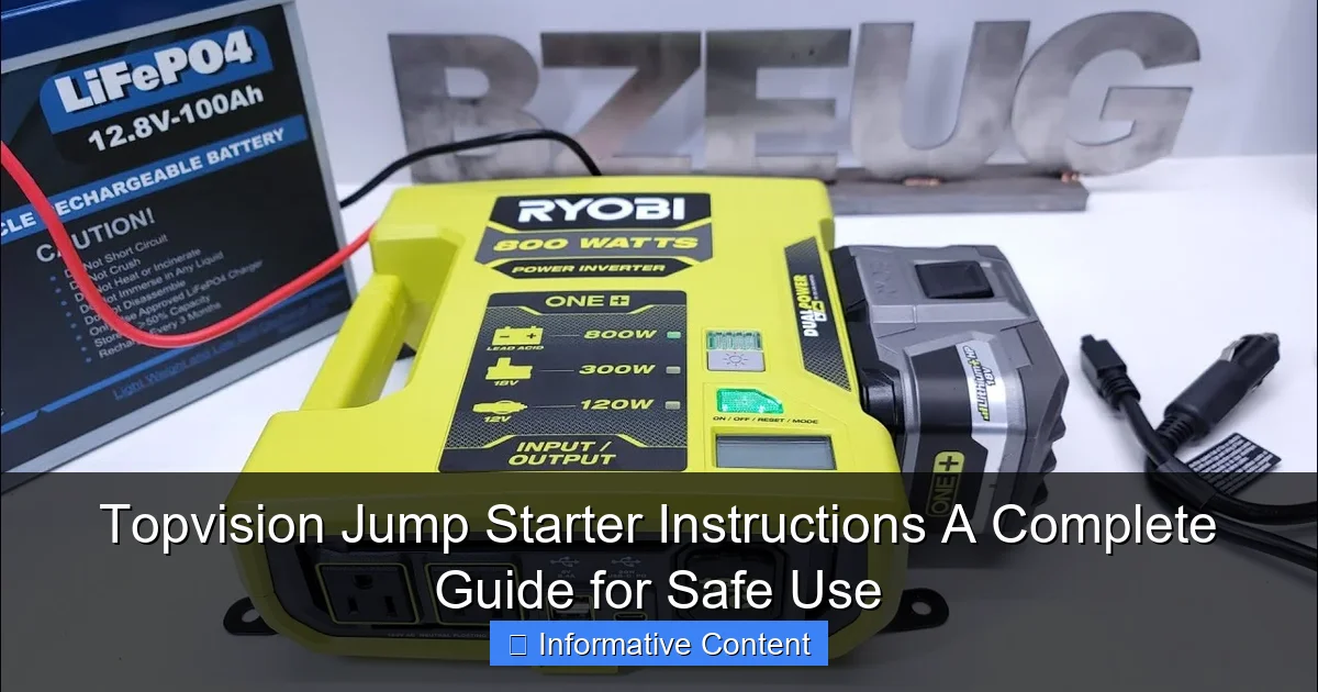 Topvision Jump Starter Instructions A Complete Guide for Safe Use
