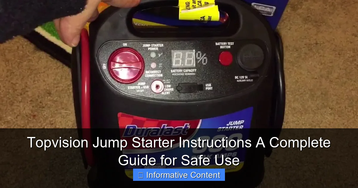 Topvision Jump Starter Instructions A Complete Guide for Safe Use