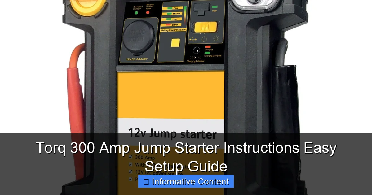 Torq 300 Amp Jump Starter Instructions Easy Setup Guide