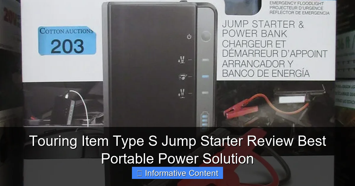 Touring Item Type S Jump Starter Review Best Portable Power Solution