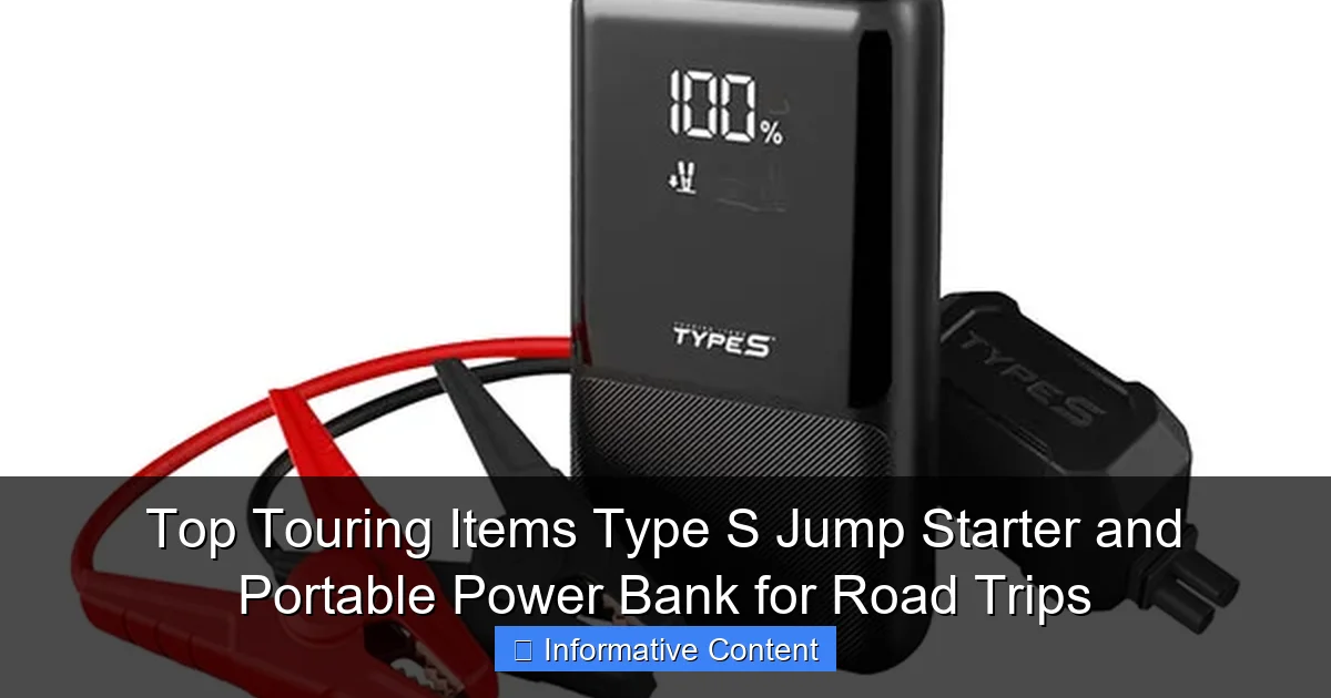 Top Touring Items Type S Jump Starter and Portable Power Bank for Road Trips