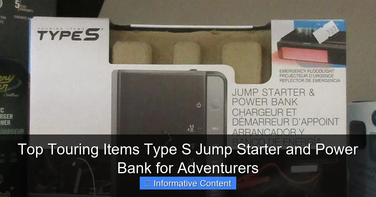 Top Touring Items Type S Jump Starter and Power Bank for Adventurers