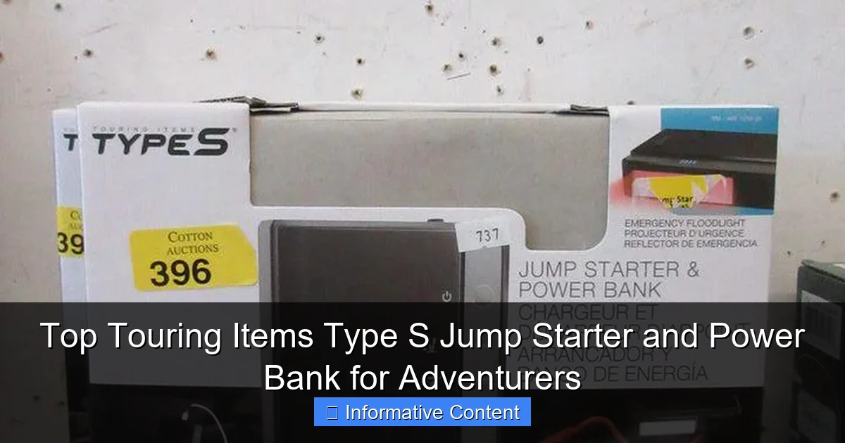 Top Touring Items Type S Jump Starter and Power Bank for Adventurers