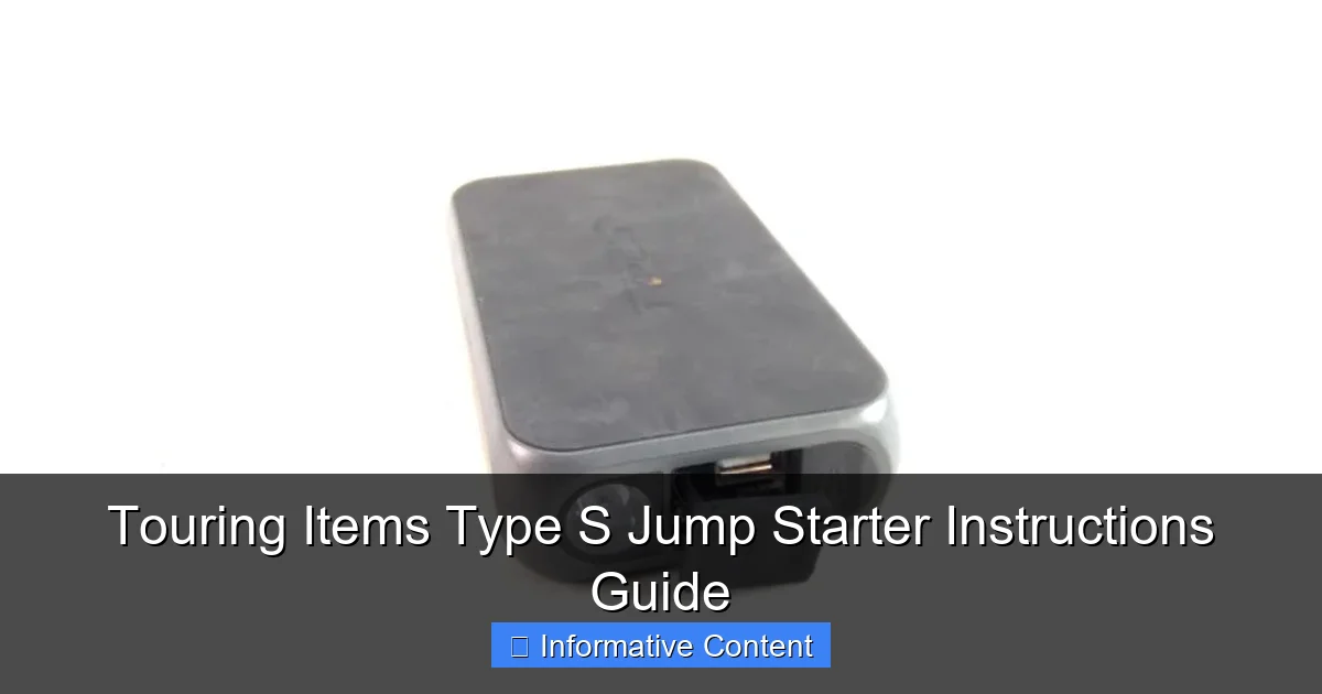 Touring Items Type S Jump Starter Instructions Guide