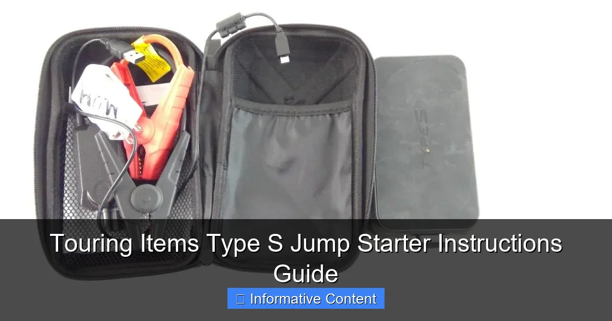 Touring Items Type S Jump Starter Instructions Guide