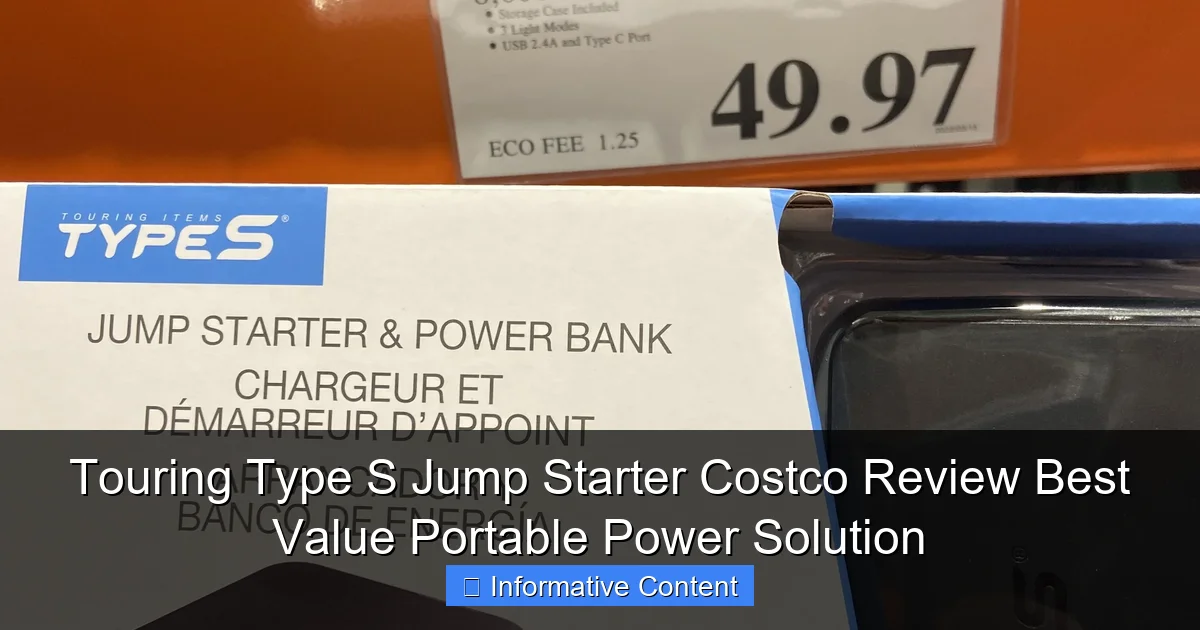 Touring Type S Jump Starter Costco Review Best Value Portable Power Solution