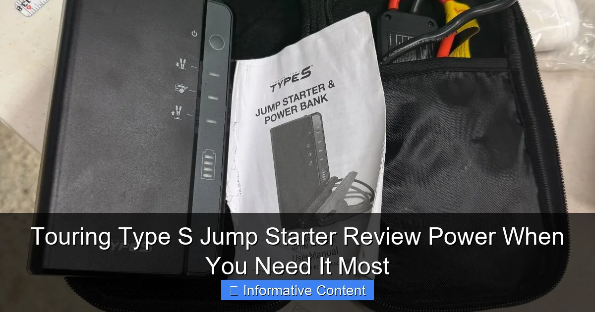 Touring Type S Jump Starter Review Power When You Need It Most