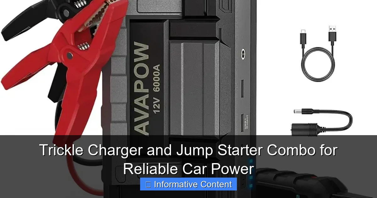 Trickle Charger and Jump Starter Combo for Reliable Car Power