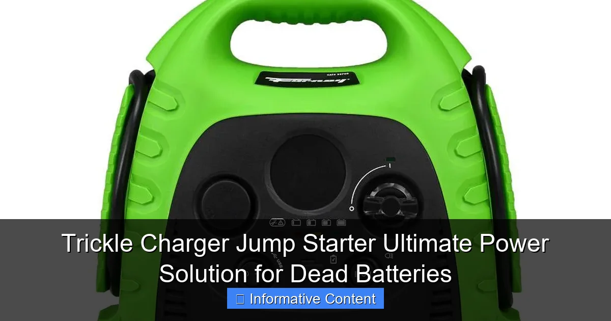Trickle Charger Jump Starter Ultimate Power Solution for Dead Batteries