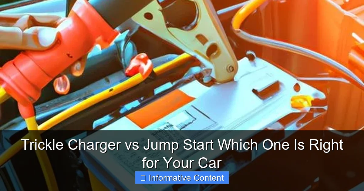 Trickle Charger vs Jump Start Which One Is Right for Your Car