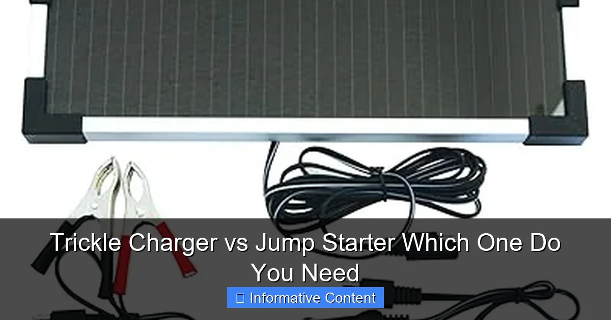 Trickle Charger vs Jump Starter Which One Do You Need