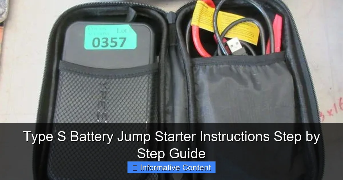 Type S Battery Jump Starter Instructions Step by Step Guide