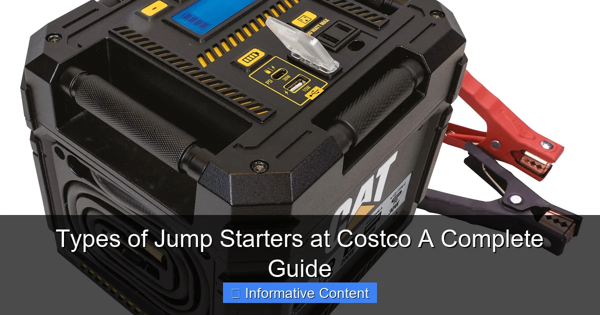 Types of Jump Starters at Costco A Complete Guide
