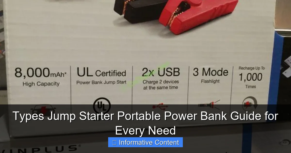 Types Jump Starter Portable Power Bank Guide for Every Need