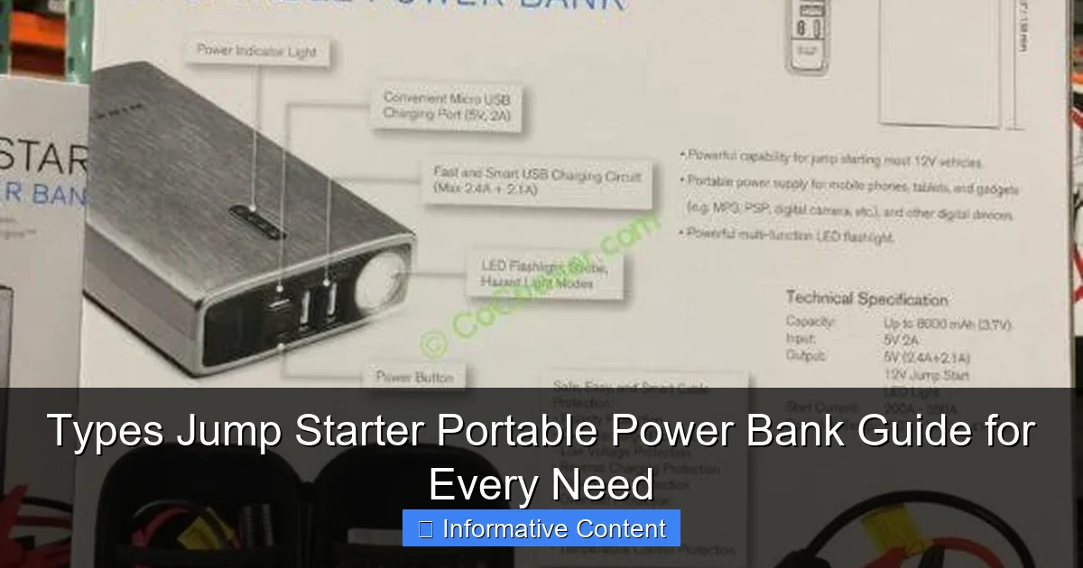 Types Jump Starter Portable Power Bank Guide for Every Need