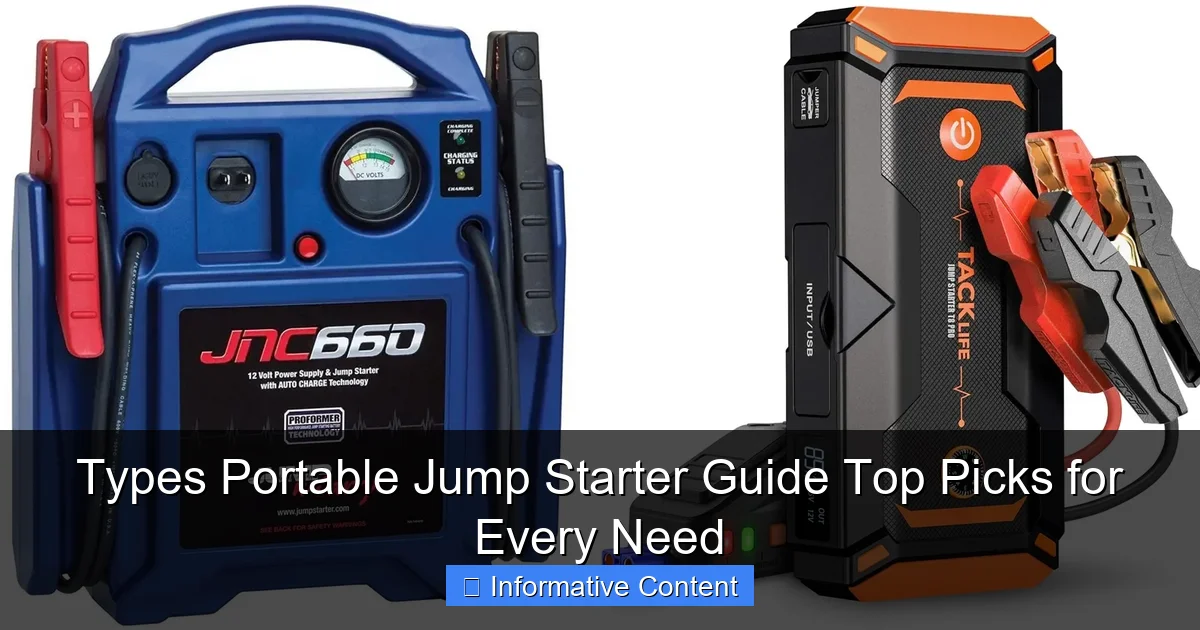 Types Portable Jump Starter Guide Top Picks for Every Need