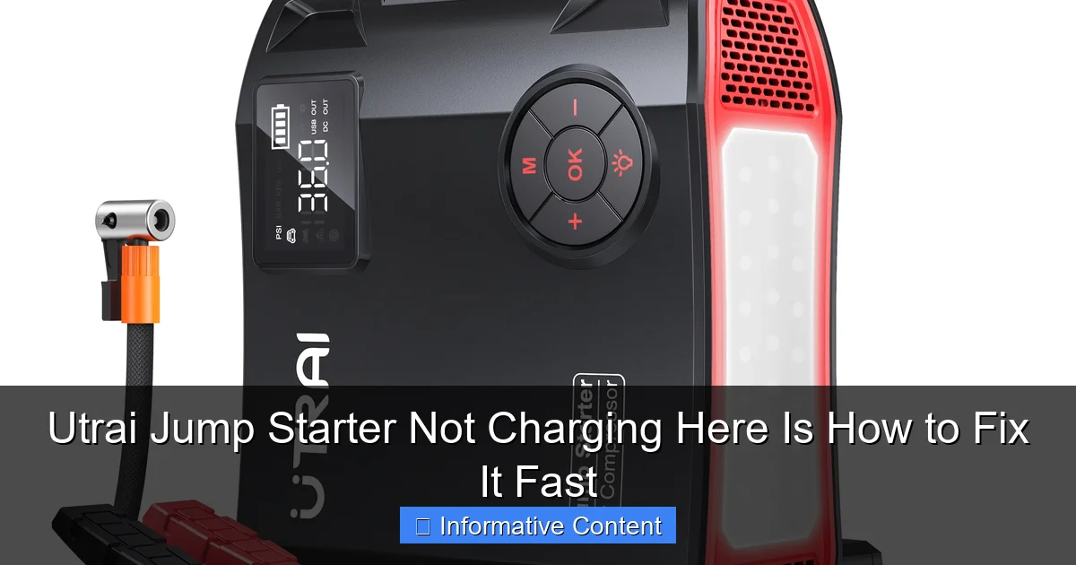 Utrai Jump Starter Not Charging Here Is How to Fix It Fast
