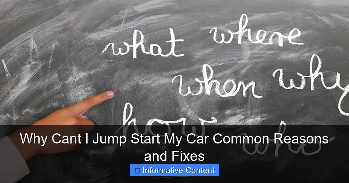Why Cant I Jump Start My Car Common Reasons and Fixes