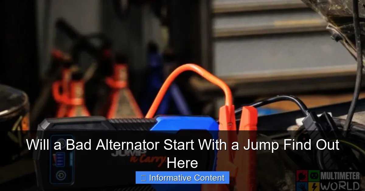 Will a Bad Alternator Start With a Jump Find Out Here