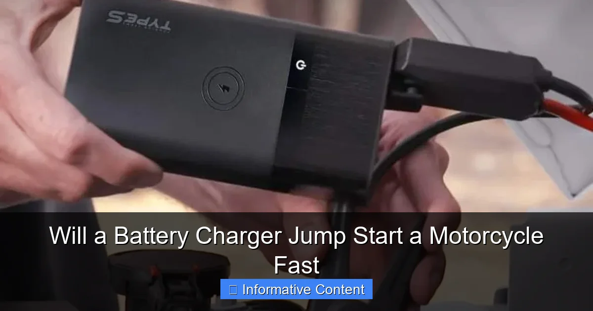 Will a Battery Charger Jump Start a Motorcycle Fast