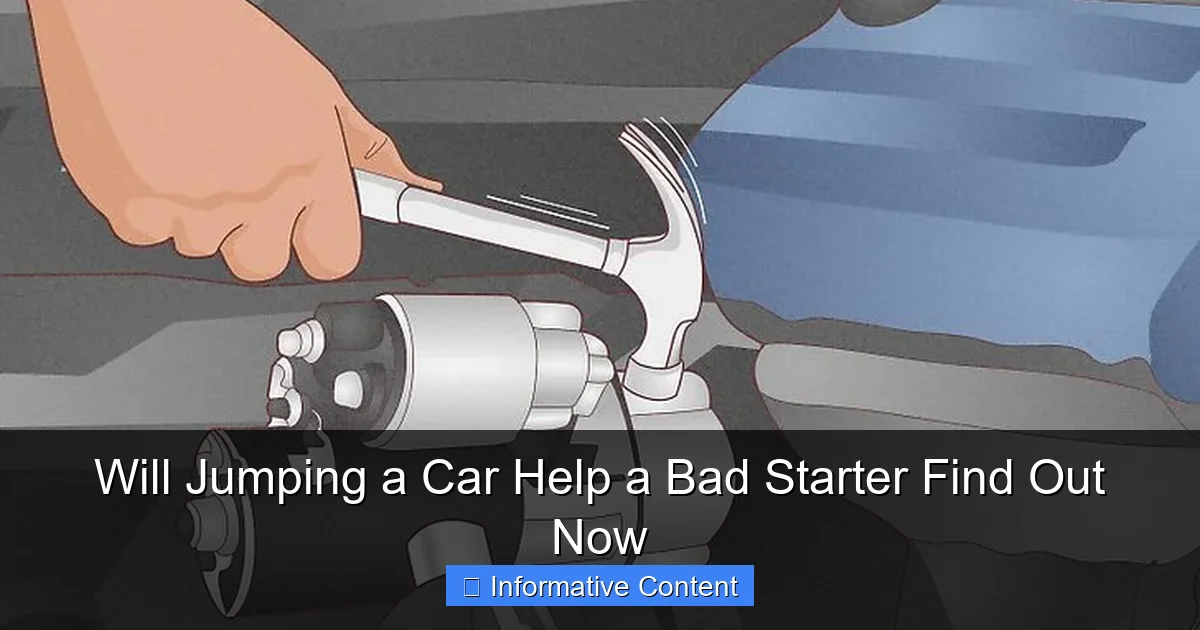 Will Jumping a Car Help a Bad Starter Find Out Now