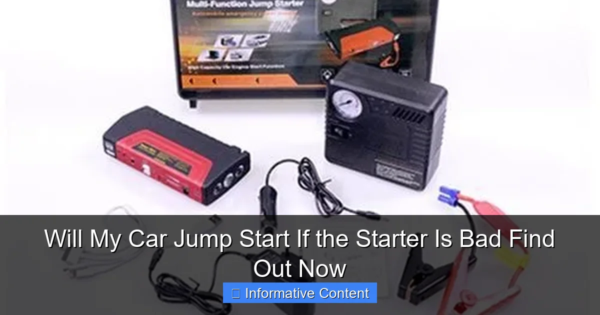 Will My Car Jump Start If the Starter Is Bad Find Out Now