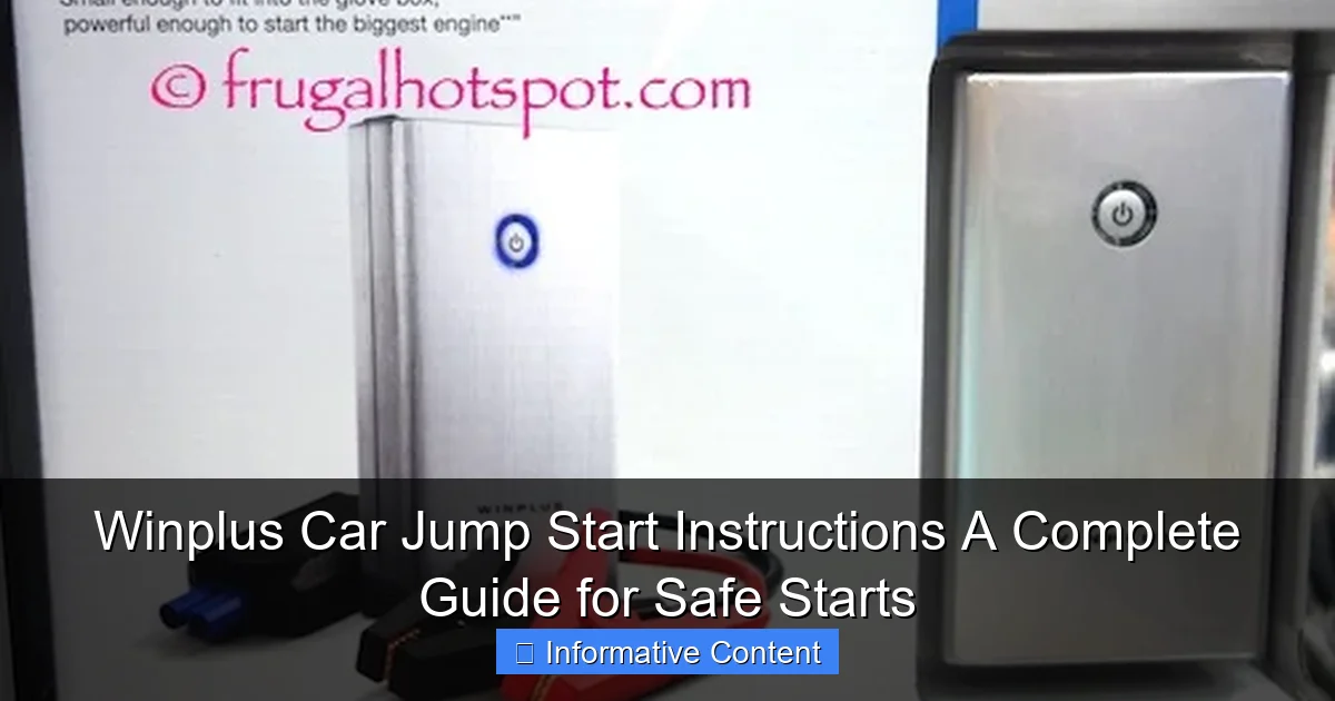 Winplus Car Jump Start Instructions A Complete Guide for Safe Starts