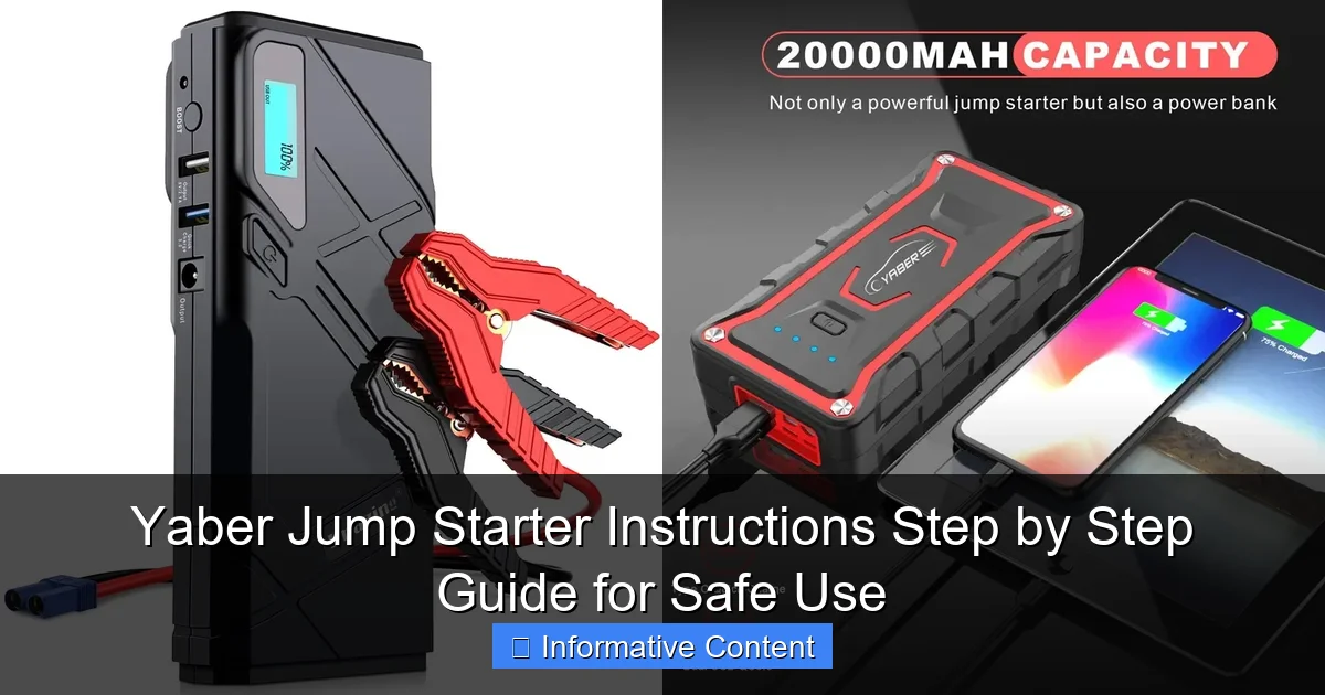 Yaber Jump Starter Instructions Step by Step Guide for Safe Use