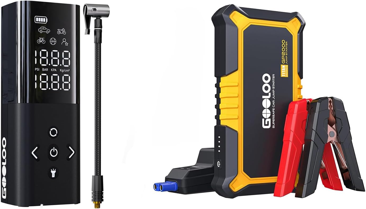 GOOLOO GP2000 Jump Starter Review 2026: 2000A Power & Air Compressor Combo