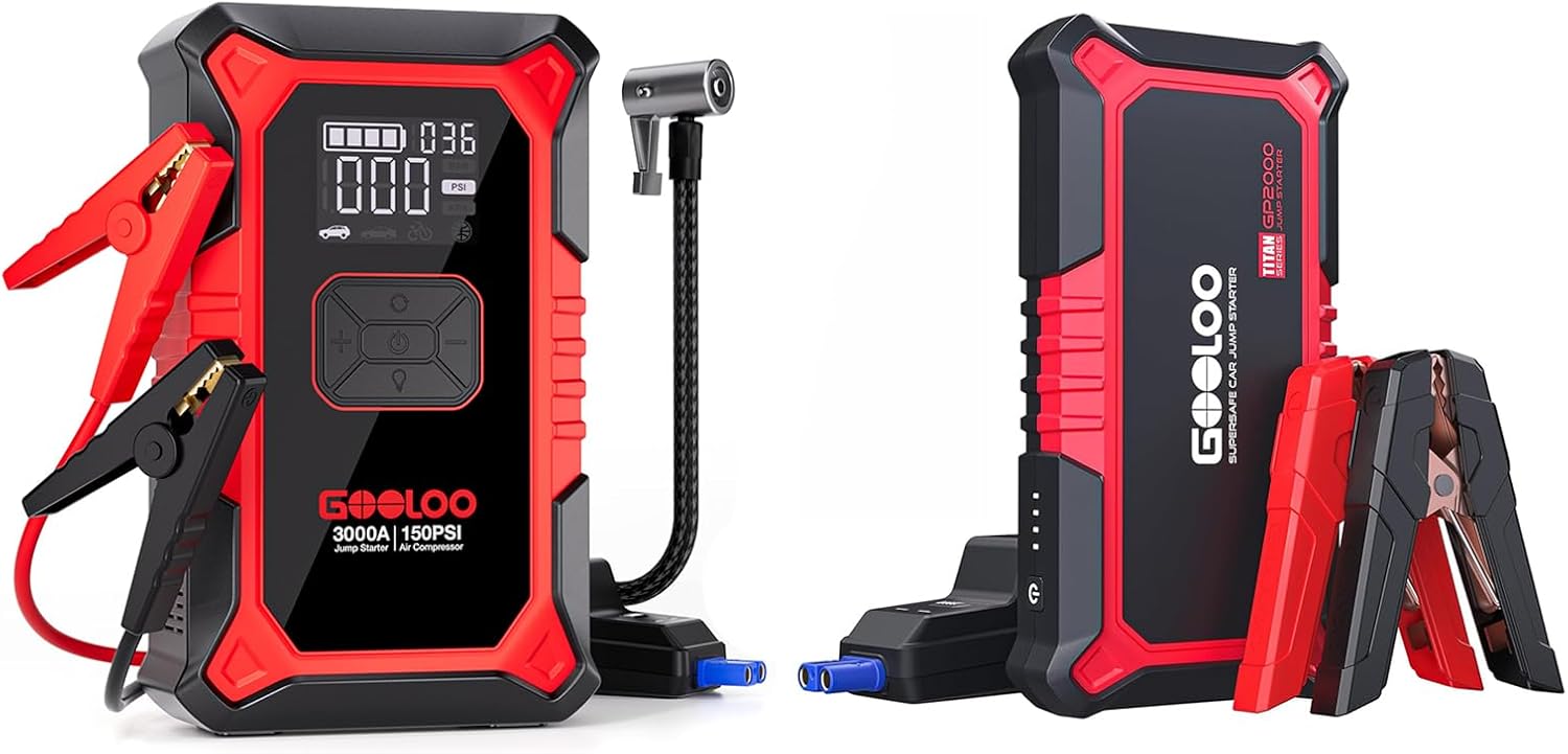 GOOLOO GP2000 Jump Starter Review 2026: 3000A Power & 150PSI Air Compressor?