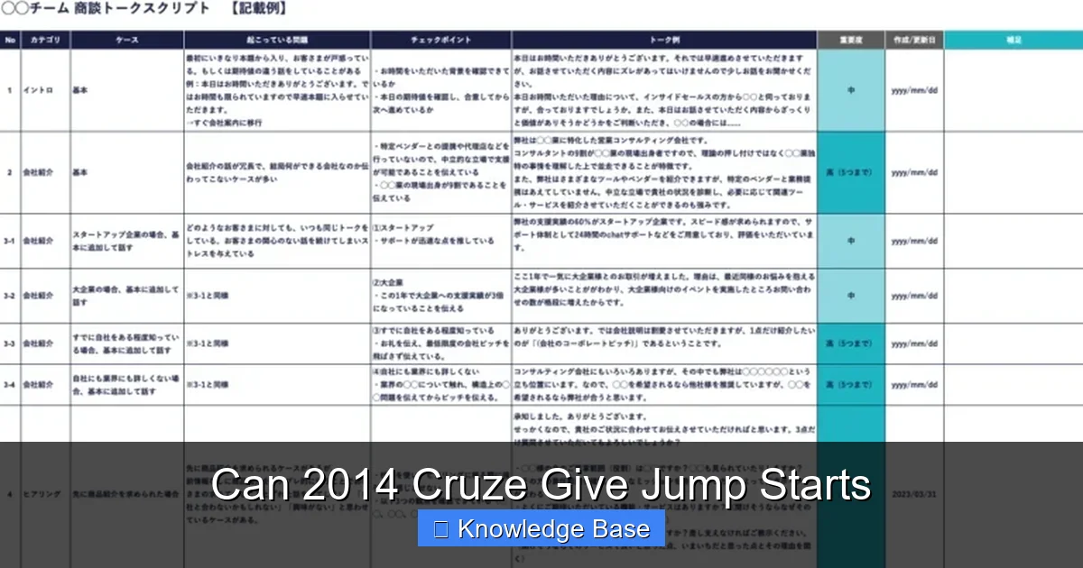 Can 2014 Cruze Give Jump Starts