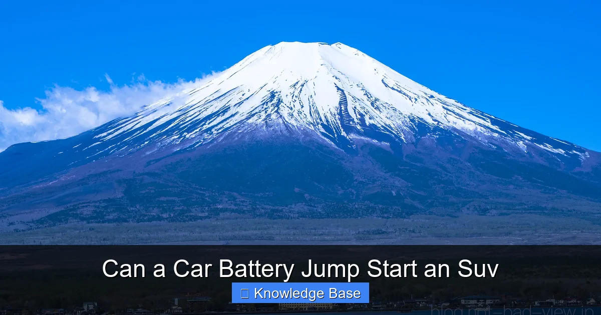 Can a Car Battery Jump Start an Suv
