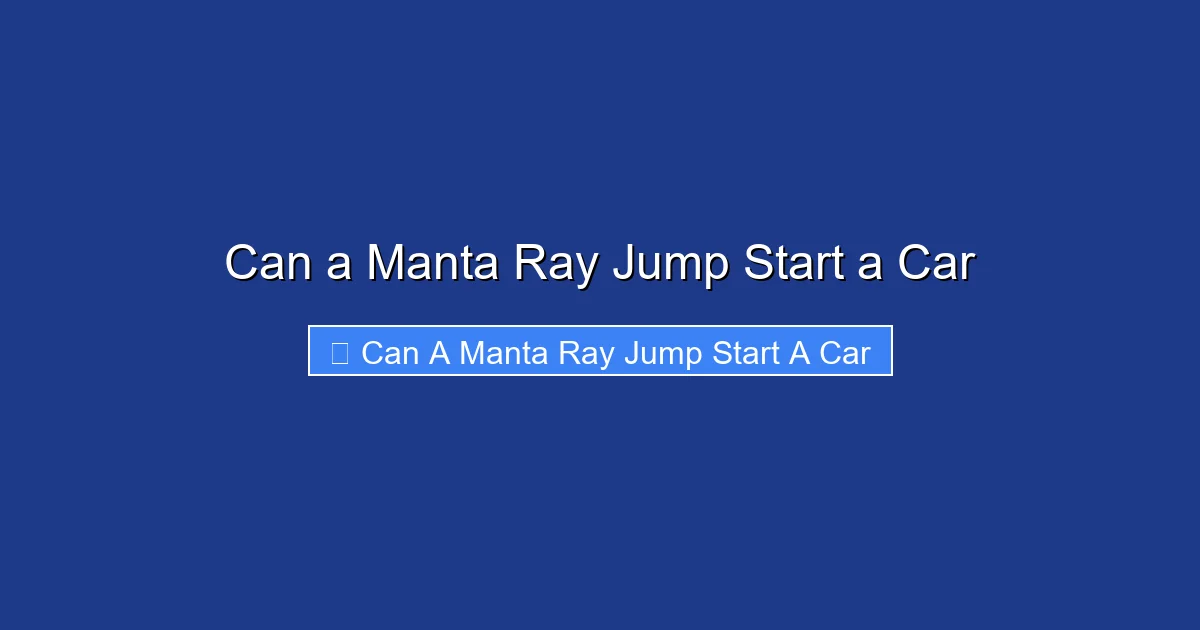 Can a Manta Ray Jump Start a Car