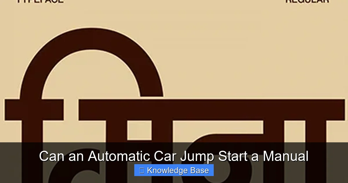 Can an Automatic Car Jump Start a Manual