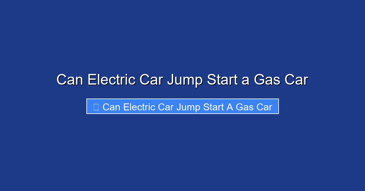 Can Electric Car Jump Start a Gas Car