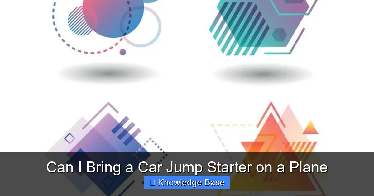 Can I Bring a Car Jump Starter on a Plane