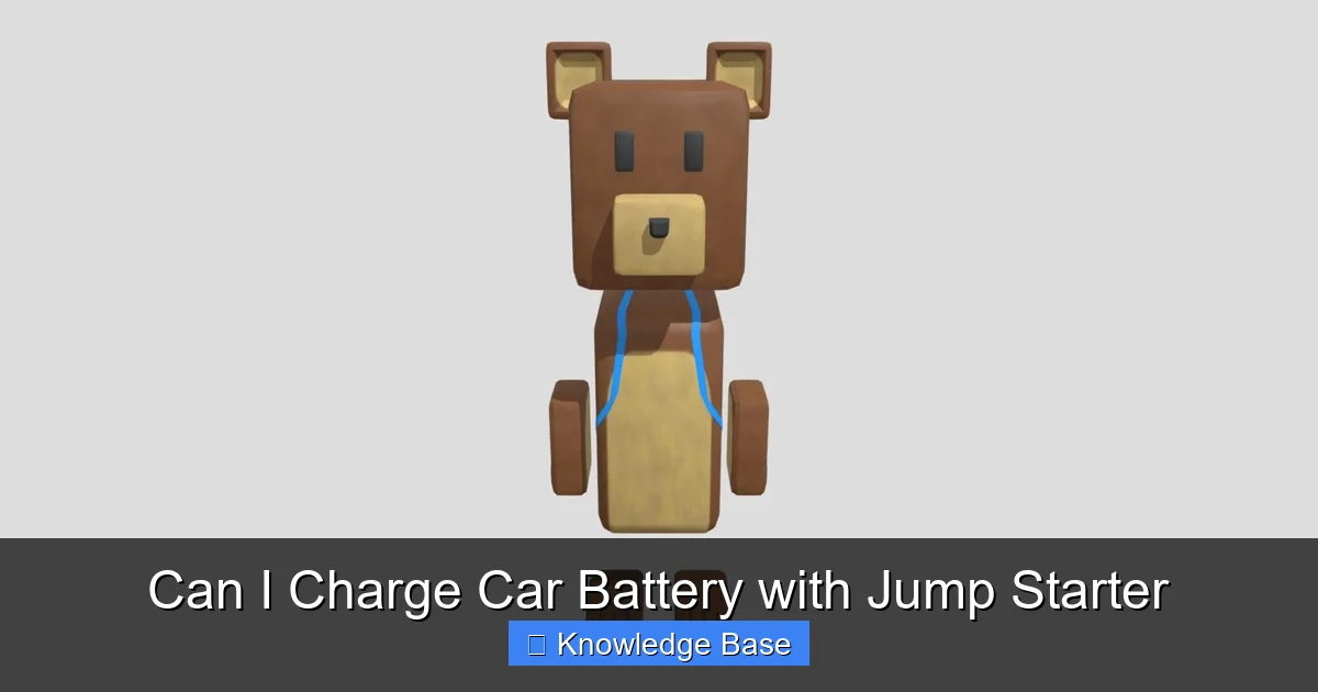 Can I Charge Car Battery with Jump Starter
